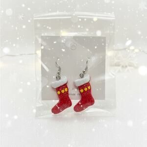 Festive Red Stocking Earrings